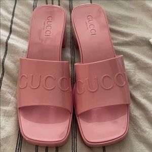 Gucci Pink Rubber Slide
